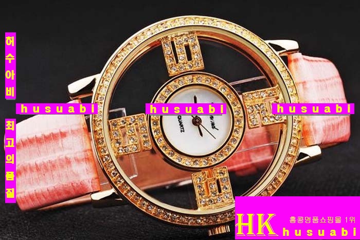 ĵ ڽð Replica Chopard Japanese Quartz MOVEMENT 18k yellow gold Case Bezel Pink Bracelet Women. sa-5